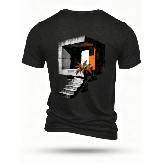 Black T-shirt, back print
