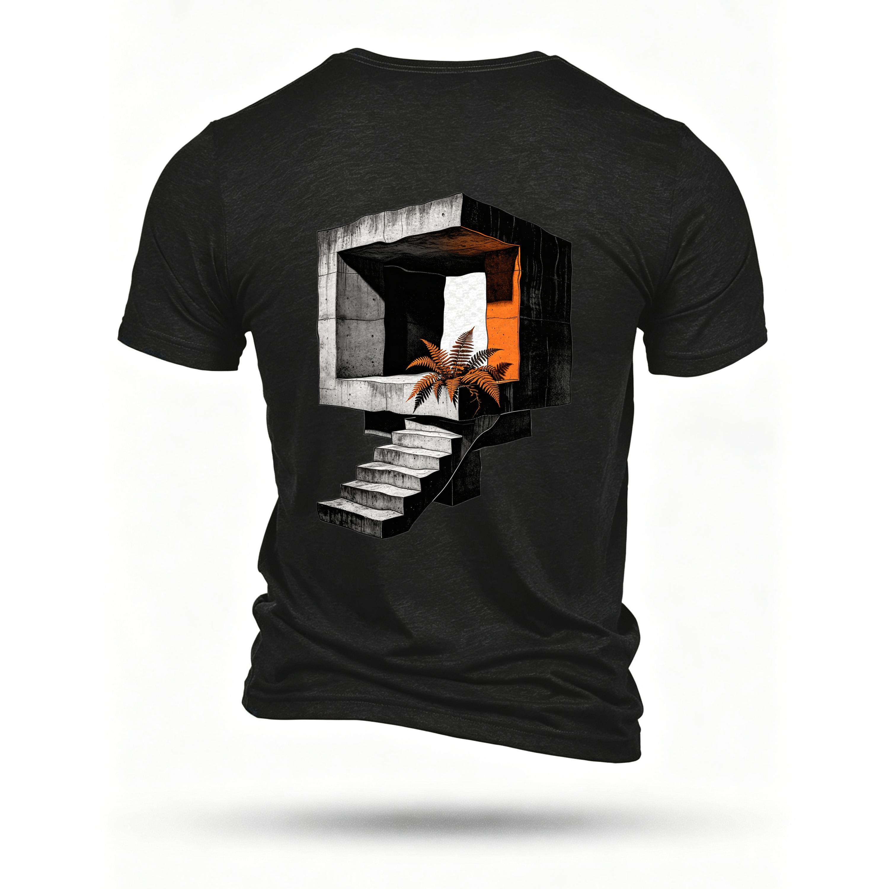 Black T-shirt, back print