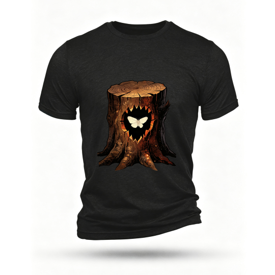 Black T-shirt, front print