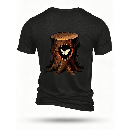 Black T-shirt, back print
