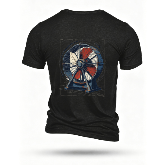 Black T-shirt, back print