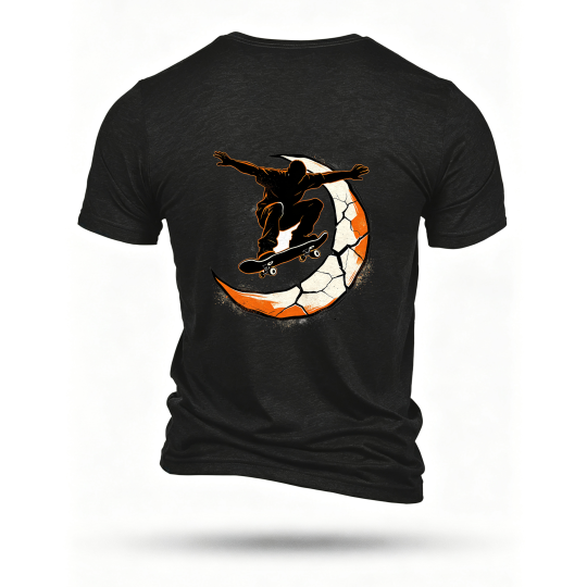 Black T-shirt, back print