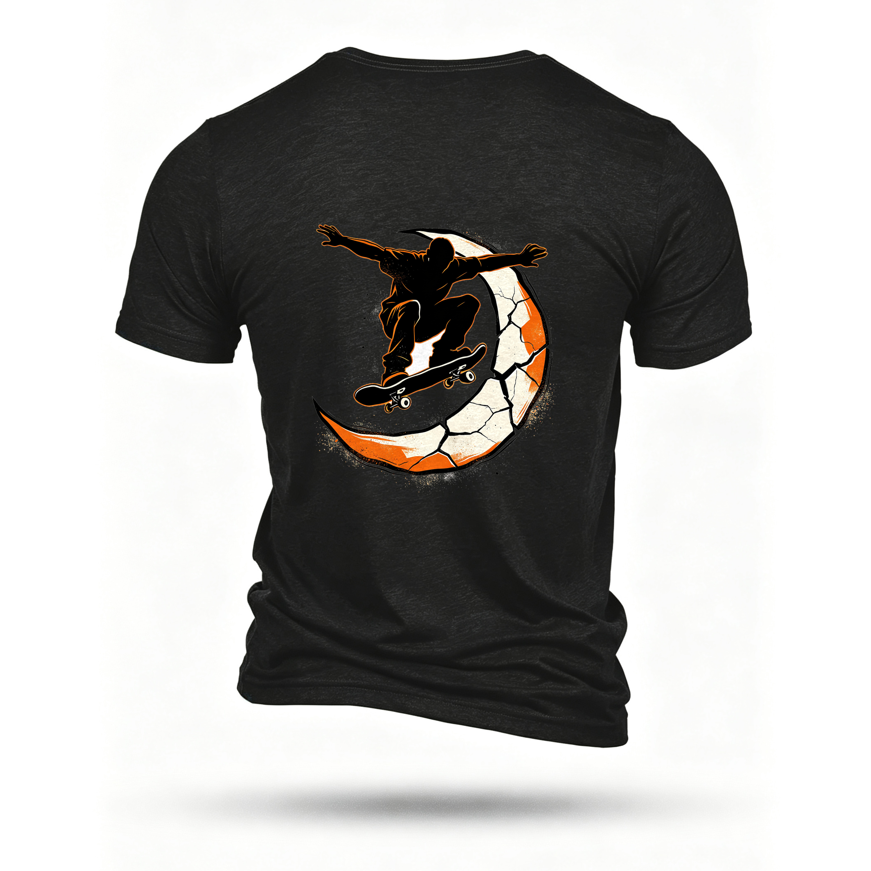 Black T-shirt, back print