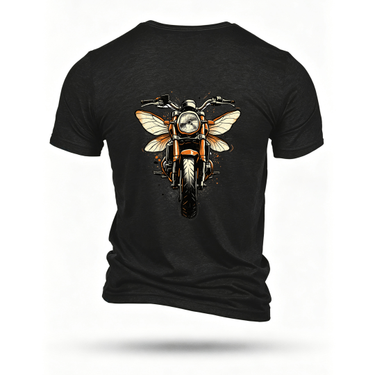 Black T-shirt, back print