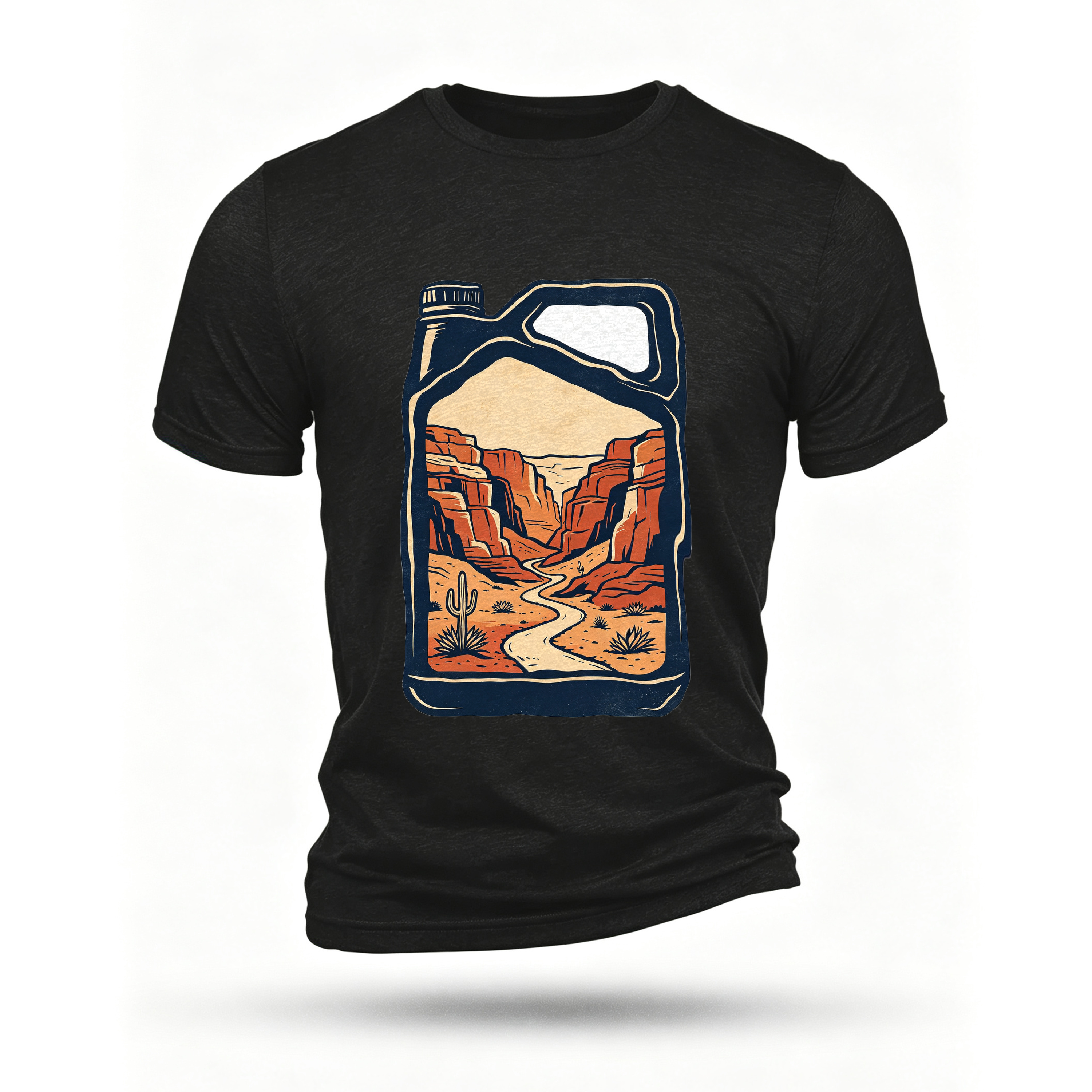 Black T-shirt, front print