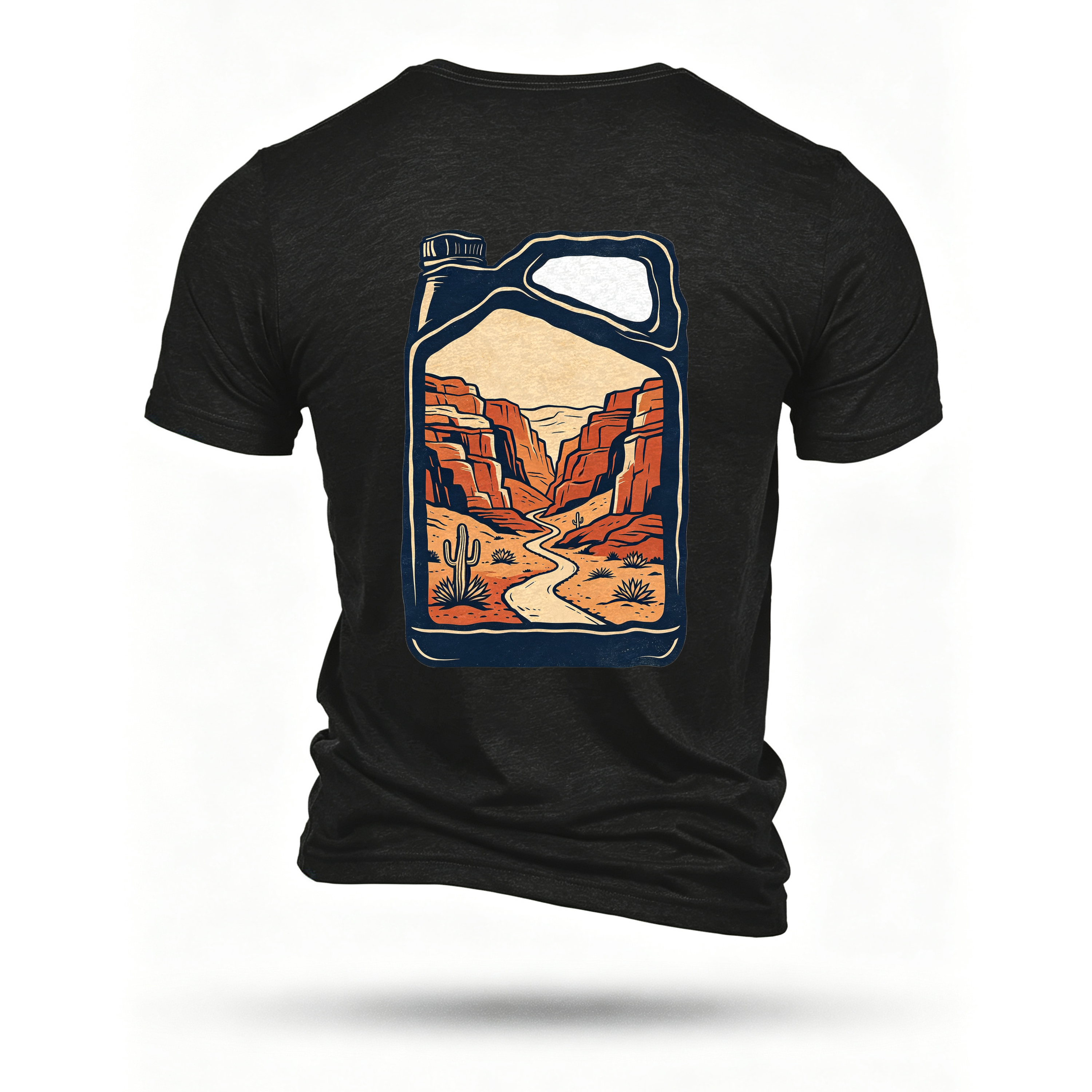 Black T-shirt, back print
