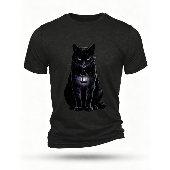Black T-shirt, front print