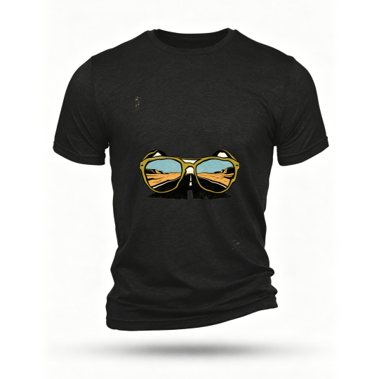 Black T-shirt, front print