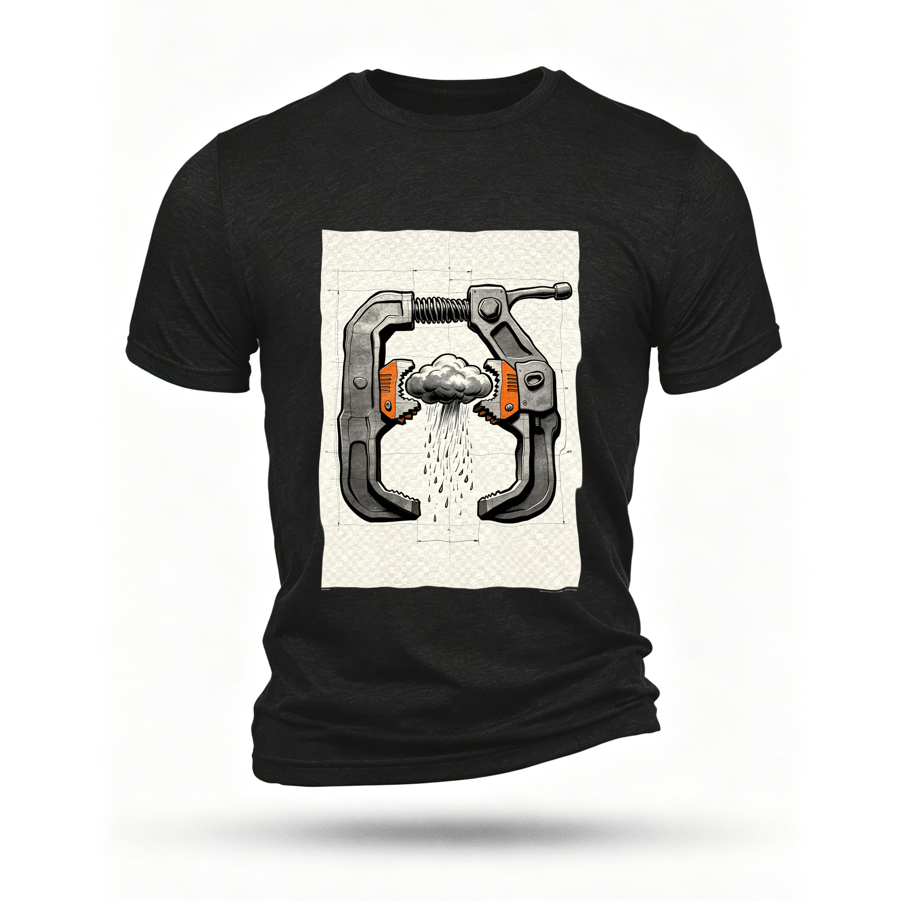 Black T-shirt, front print