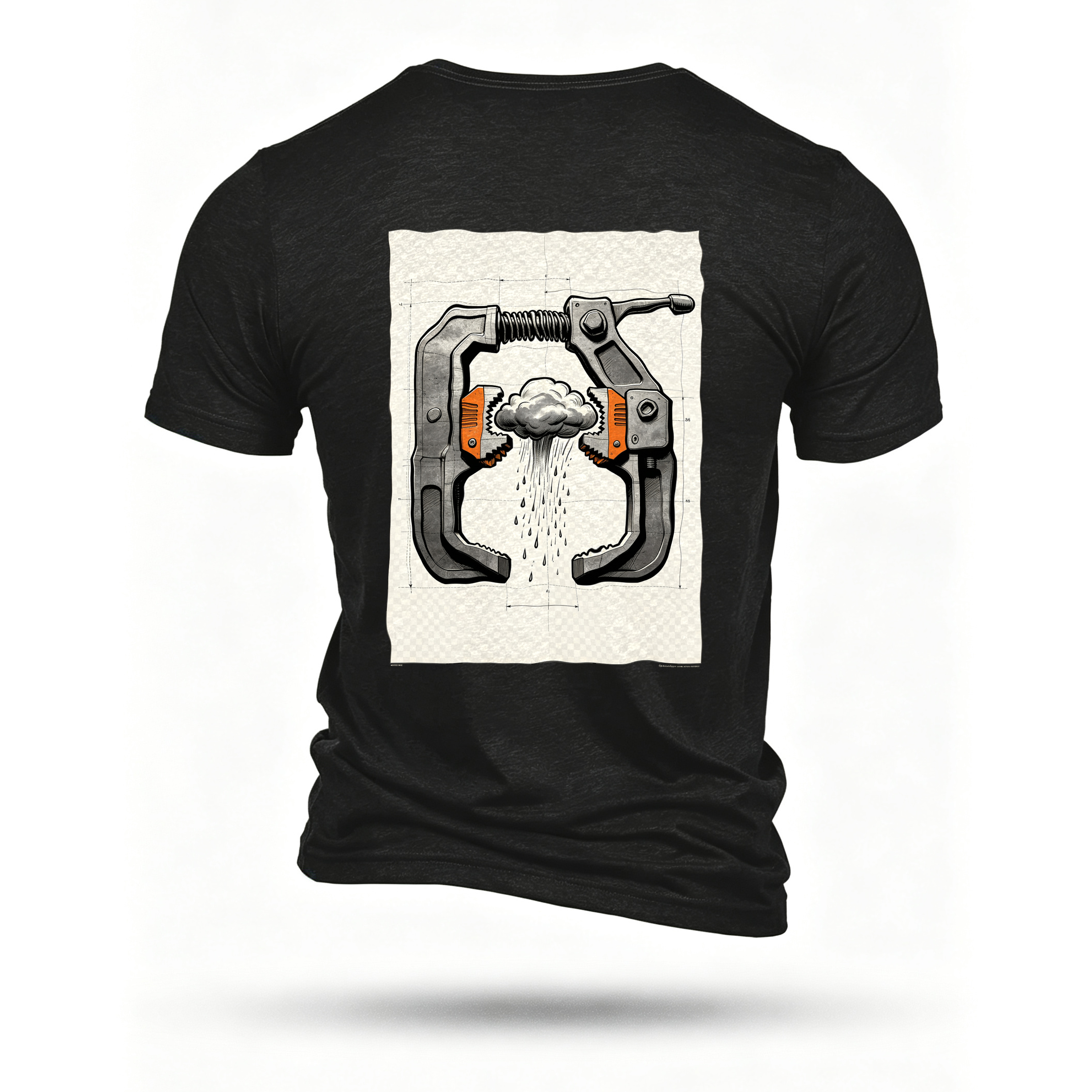 Black T-shirt, back print