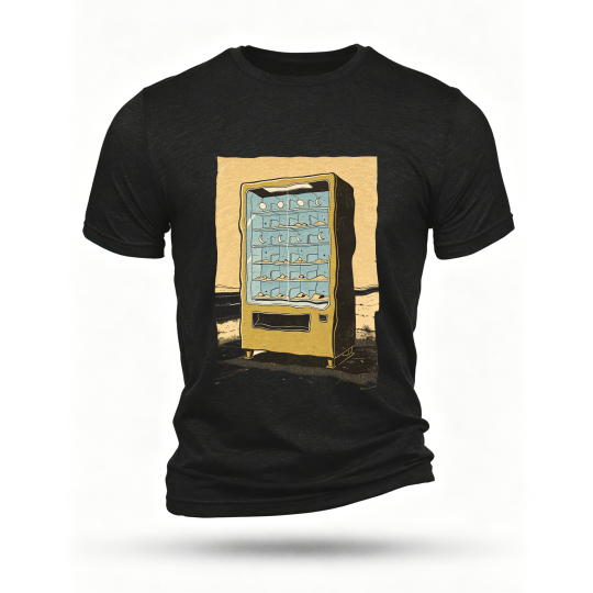 Black T-shirt, front print