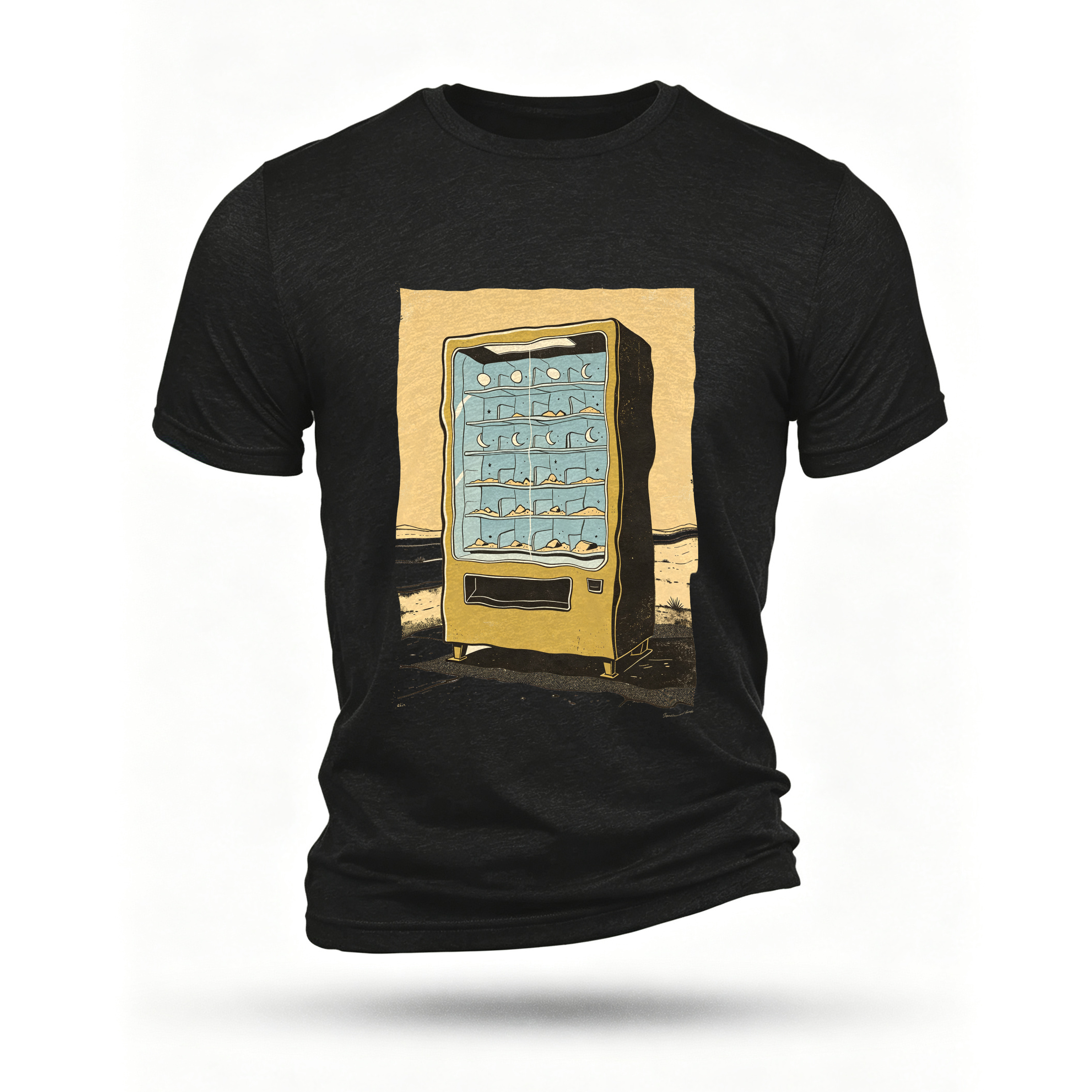 Black T-shirt, front print