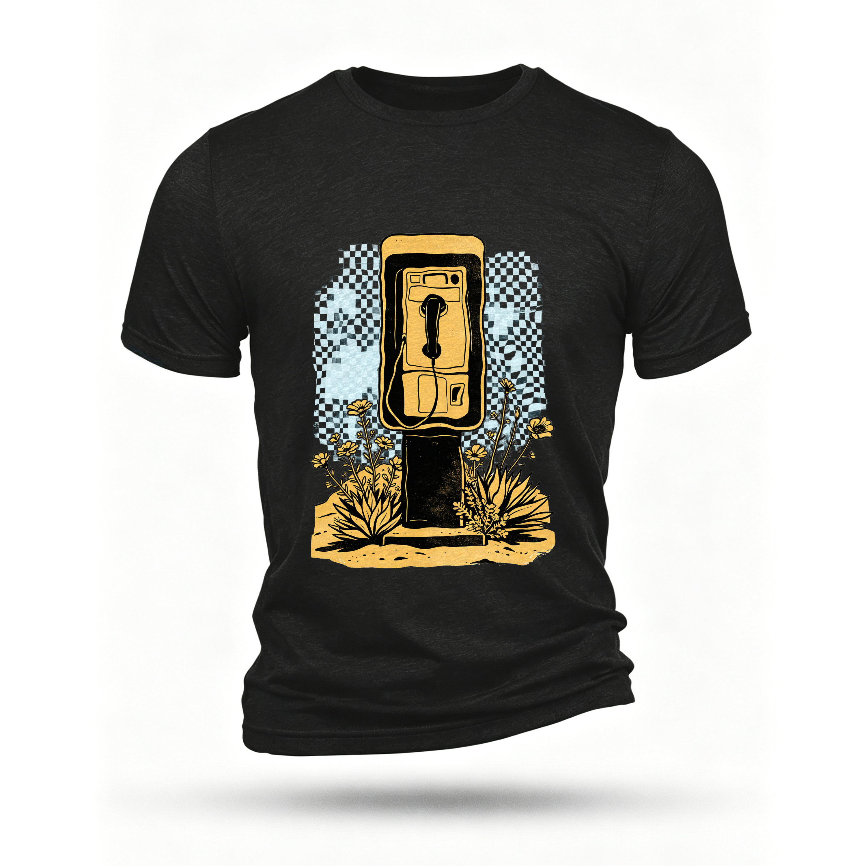 Black T-shirt, front print