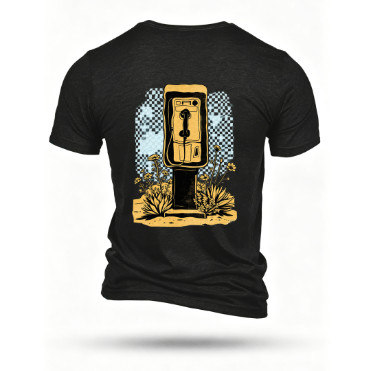 Black T-shirt, back print