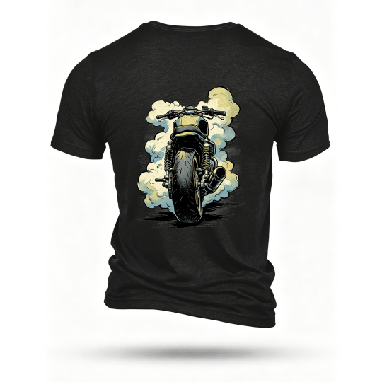 Black T-shirt, back print