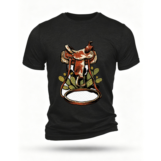 Black T-shirt, front print