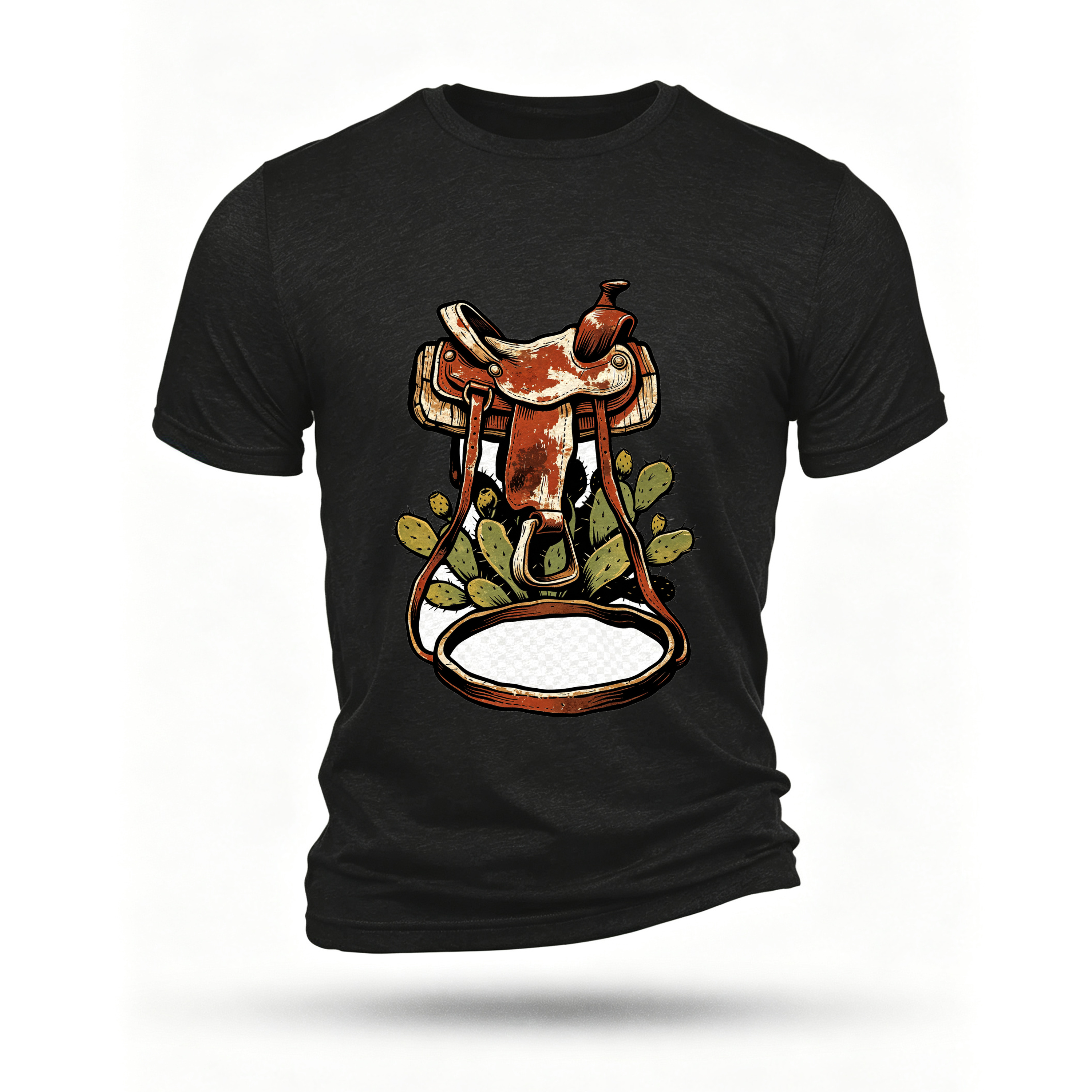 Black T-shirt, front print