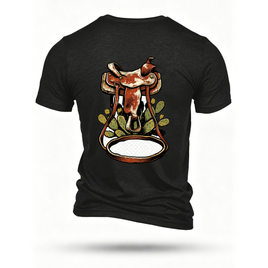 Black T-shirt, back print