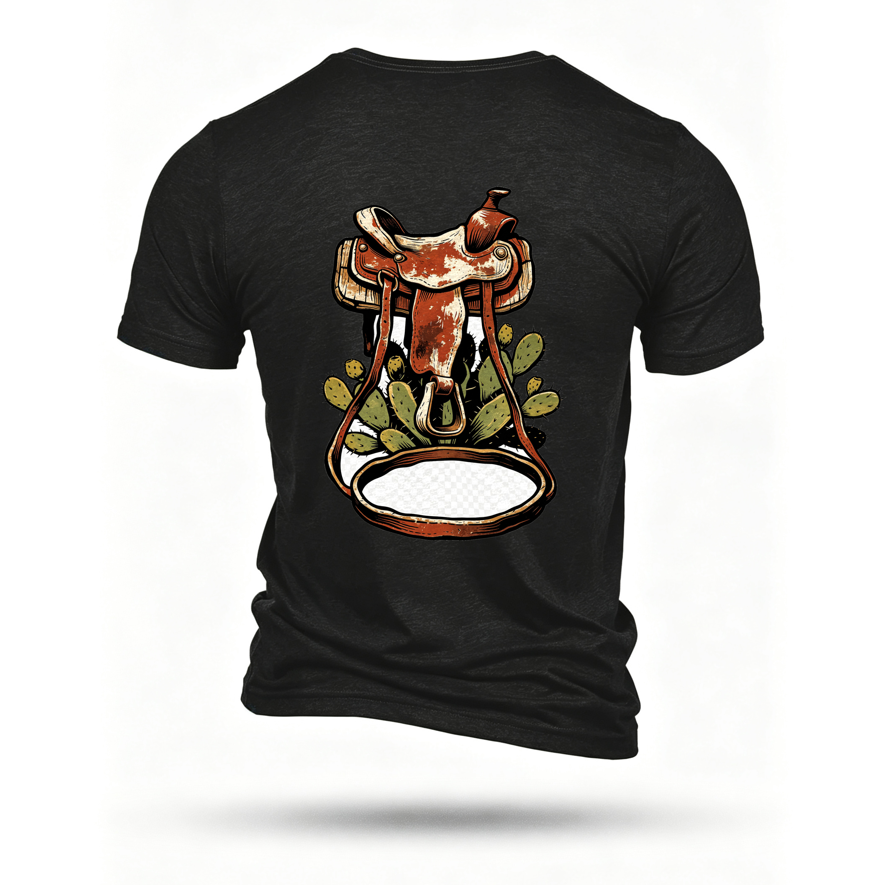 Black T-shirt, back print