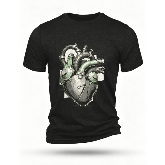 Black T-shirt, front print