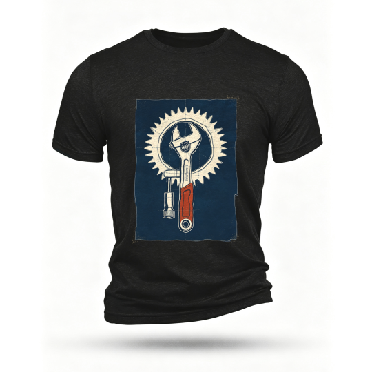 Black T-shirt, front print
