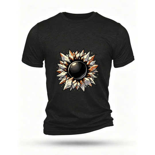 Black T-shirt, front print