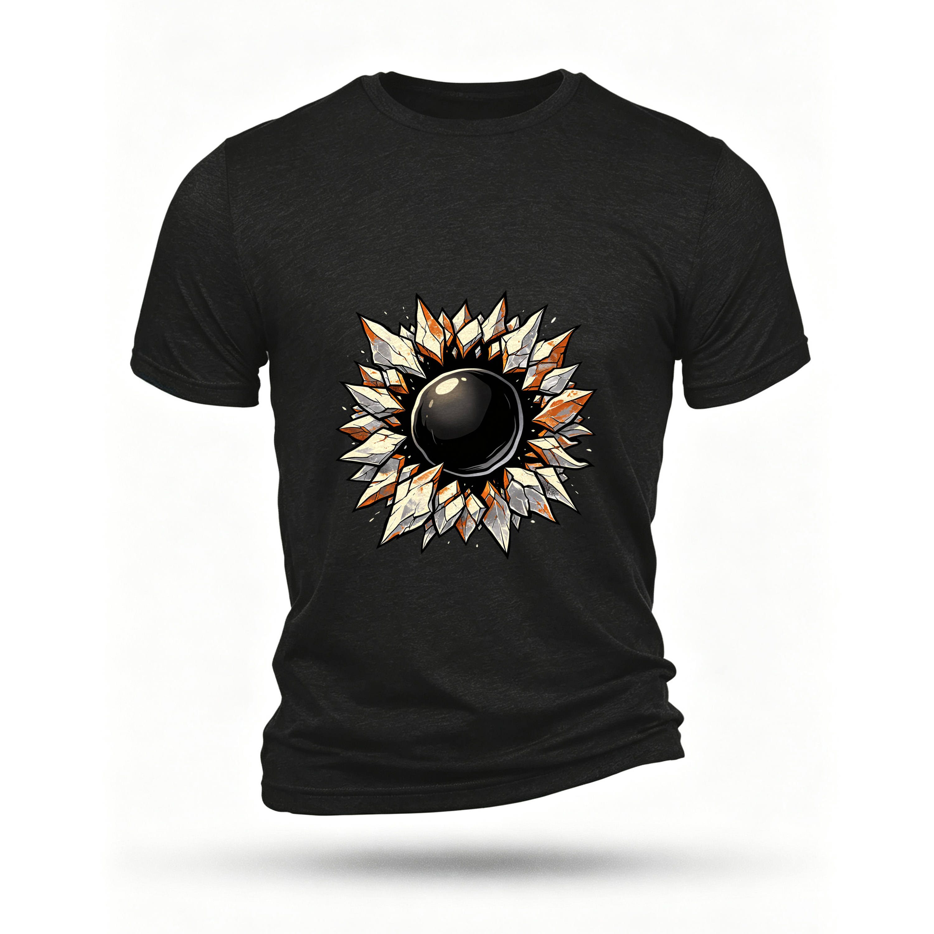 Black T-shirt, front print