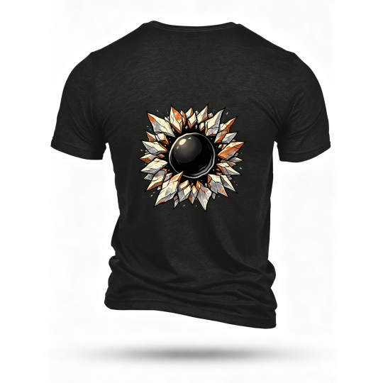 Black T-shirt, back print