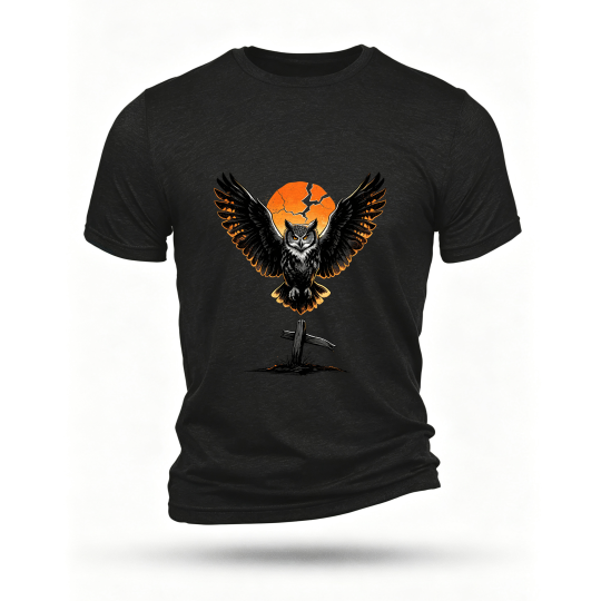 Black T-shirt, front print