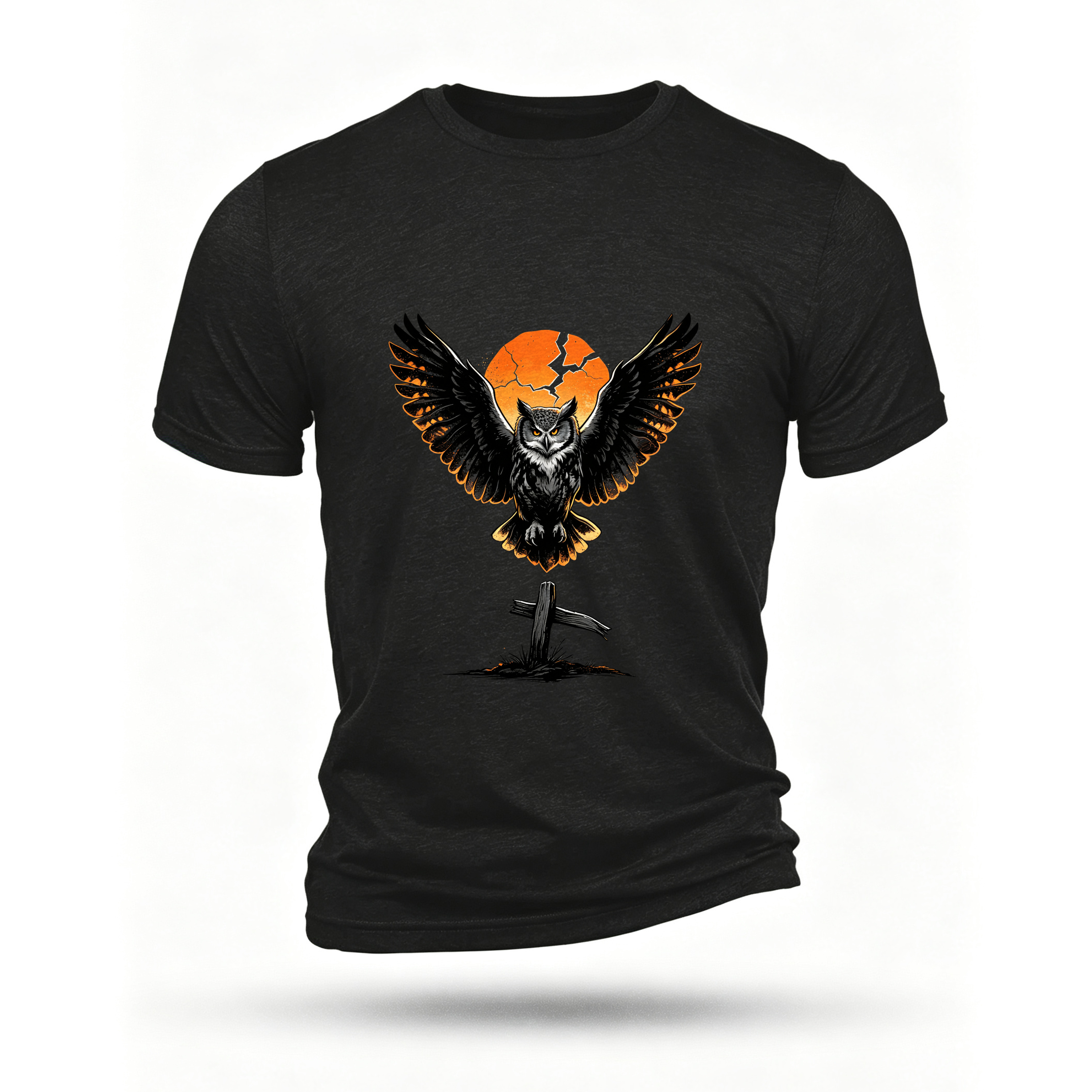 Black T-shirt, front print