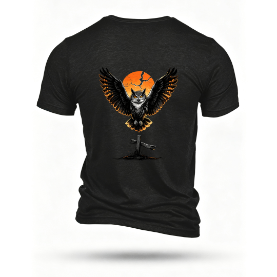 Black T-shirt, back print