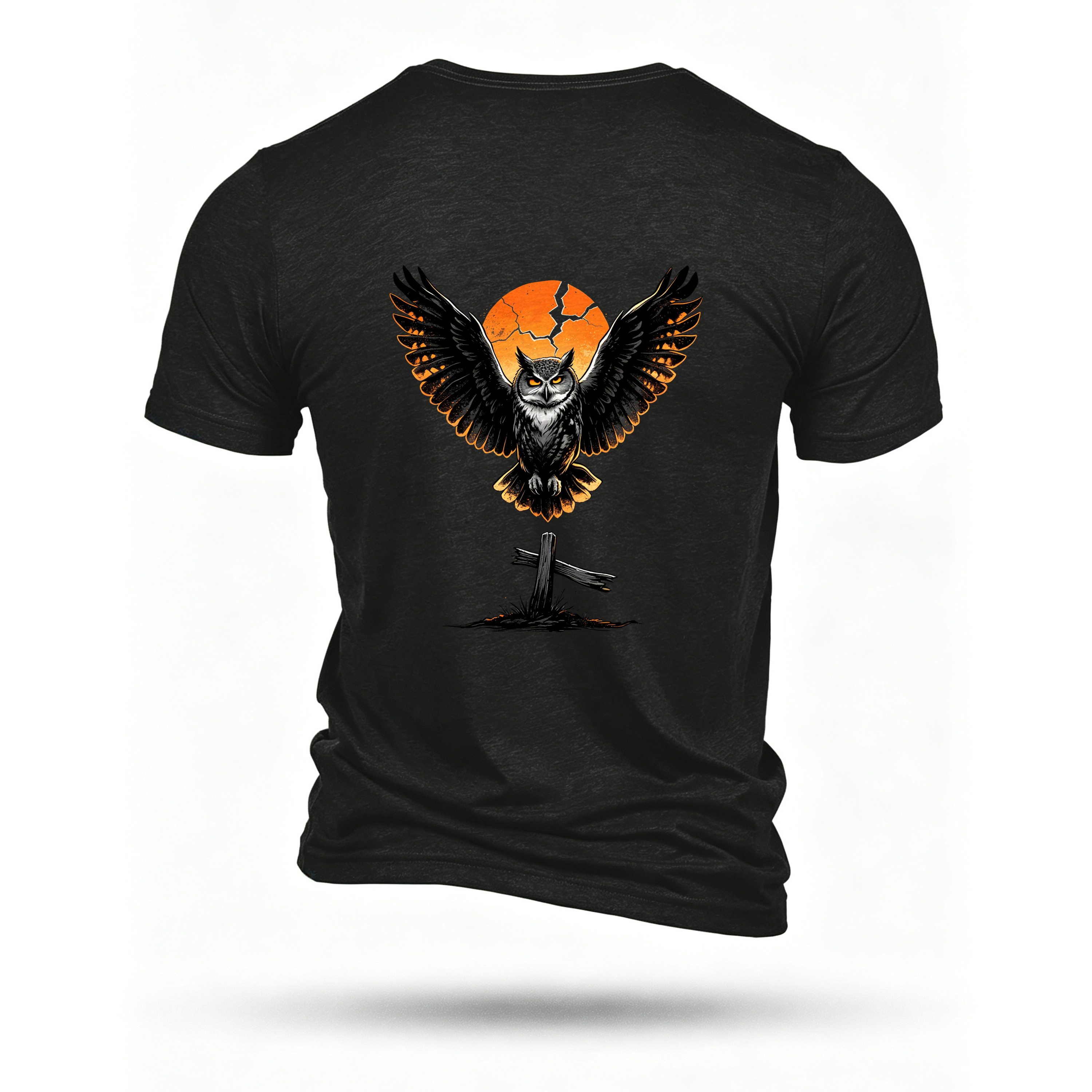 Black T-shirt, back print