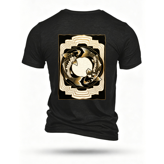 Black T-shirt, back print