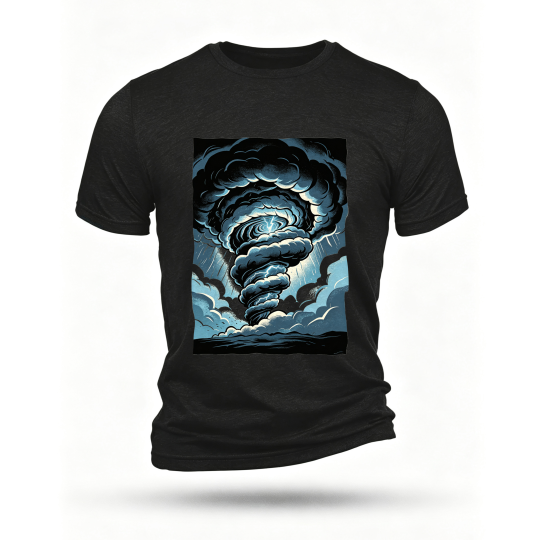 Black T-shirt, front print