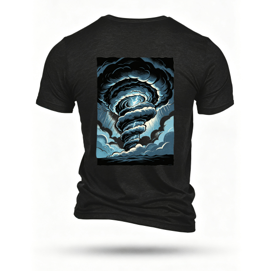 Black T-shirt, back print