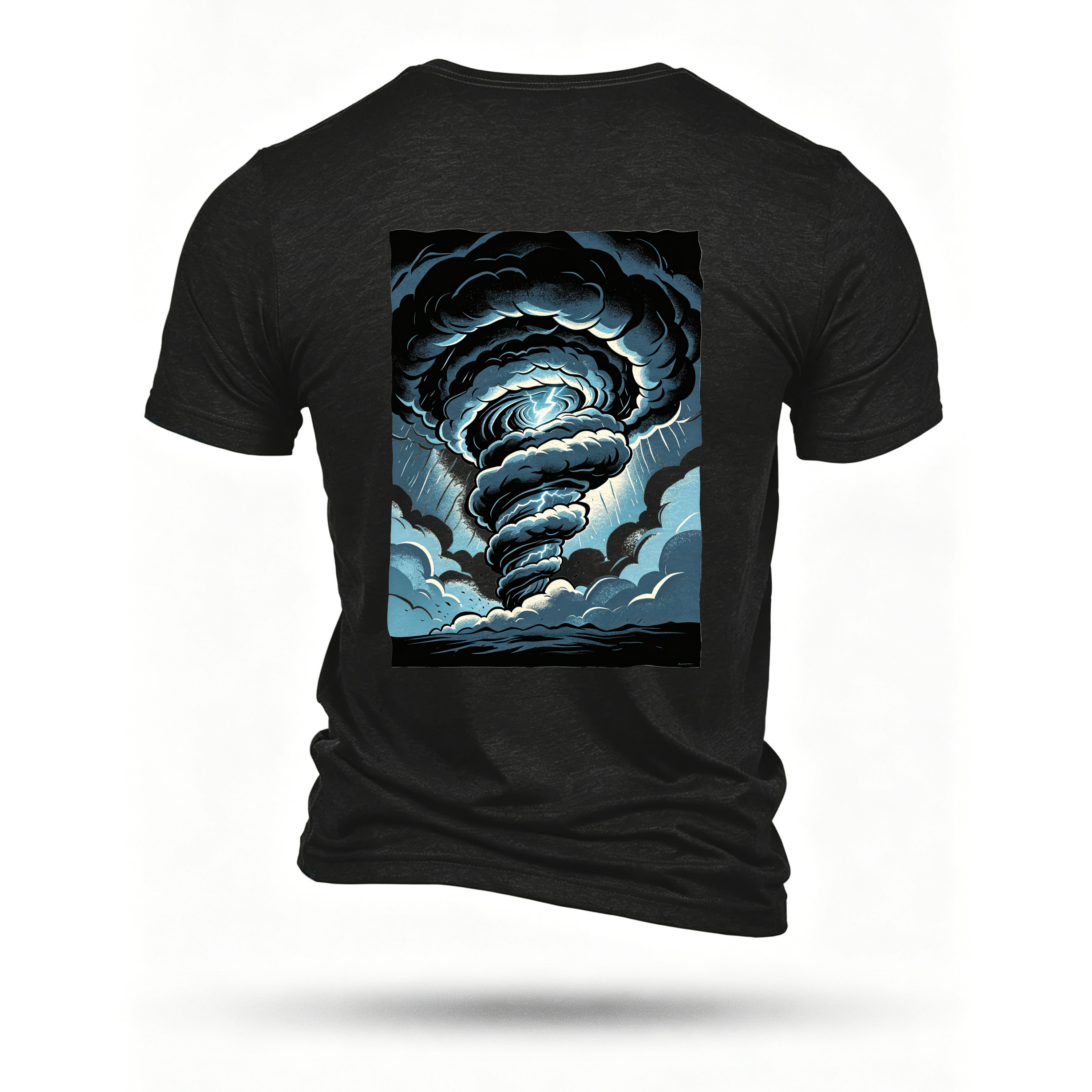 Black T-shirt, back print
