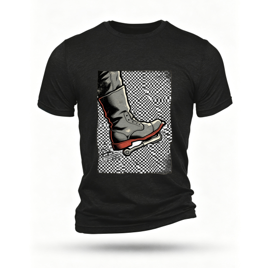 Black T-shirt, front print