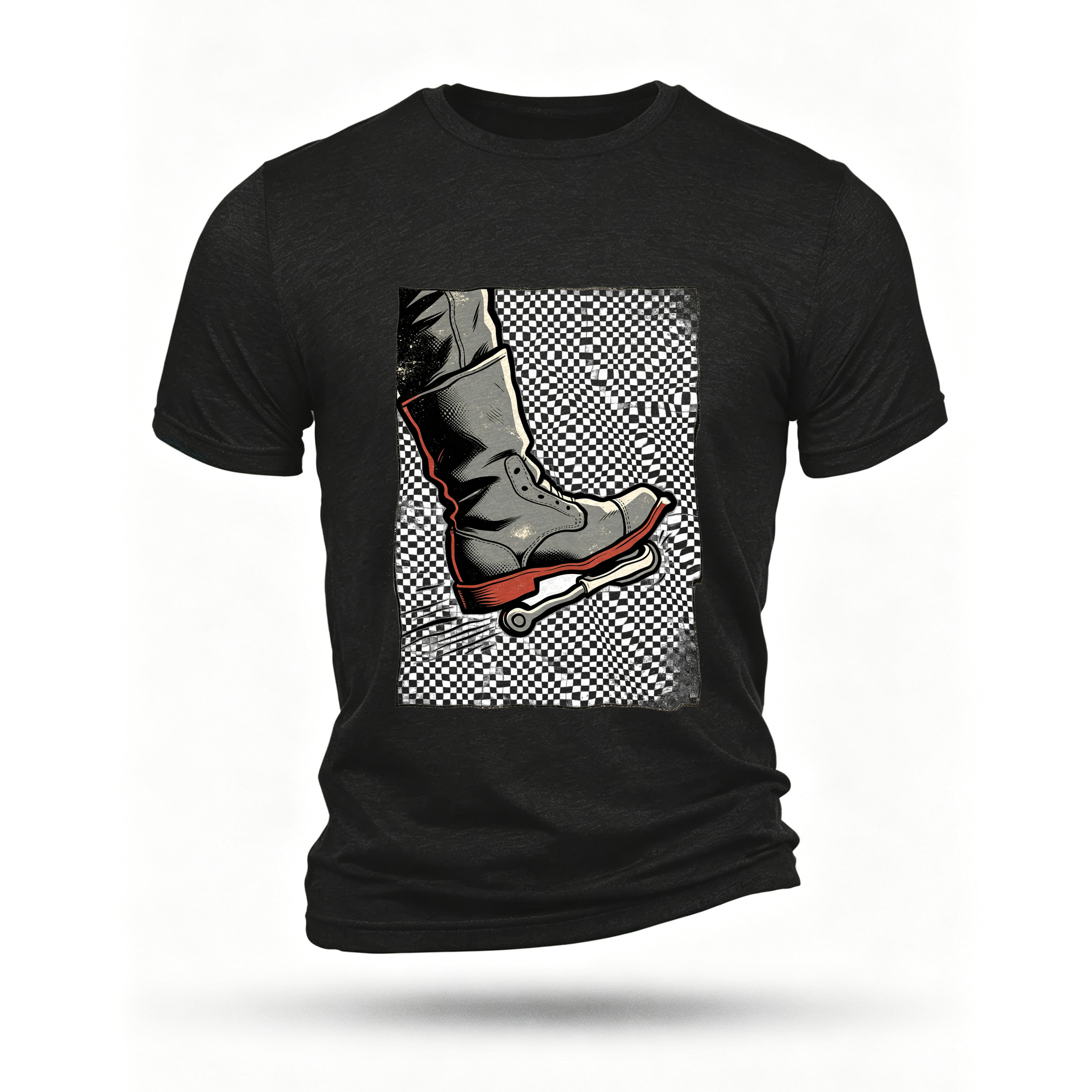 Black T-shirt, front print