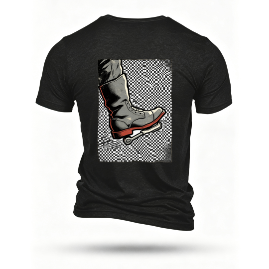 Black T-shirt, back print