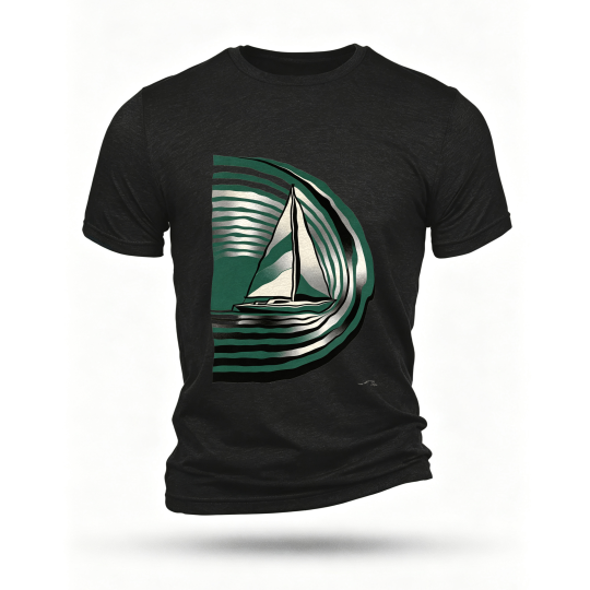 Black T-shirt, front print