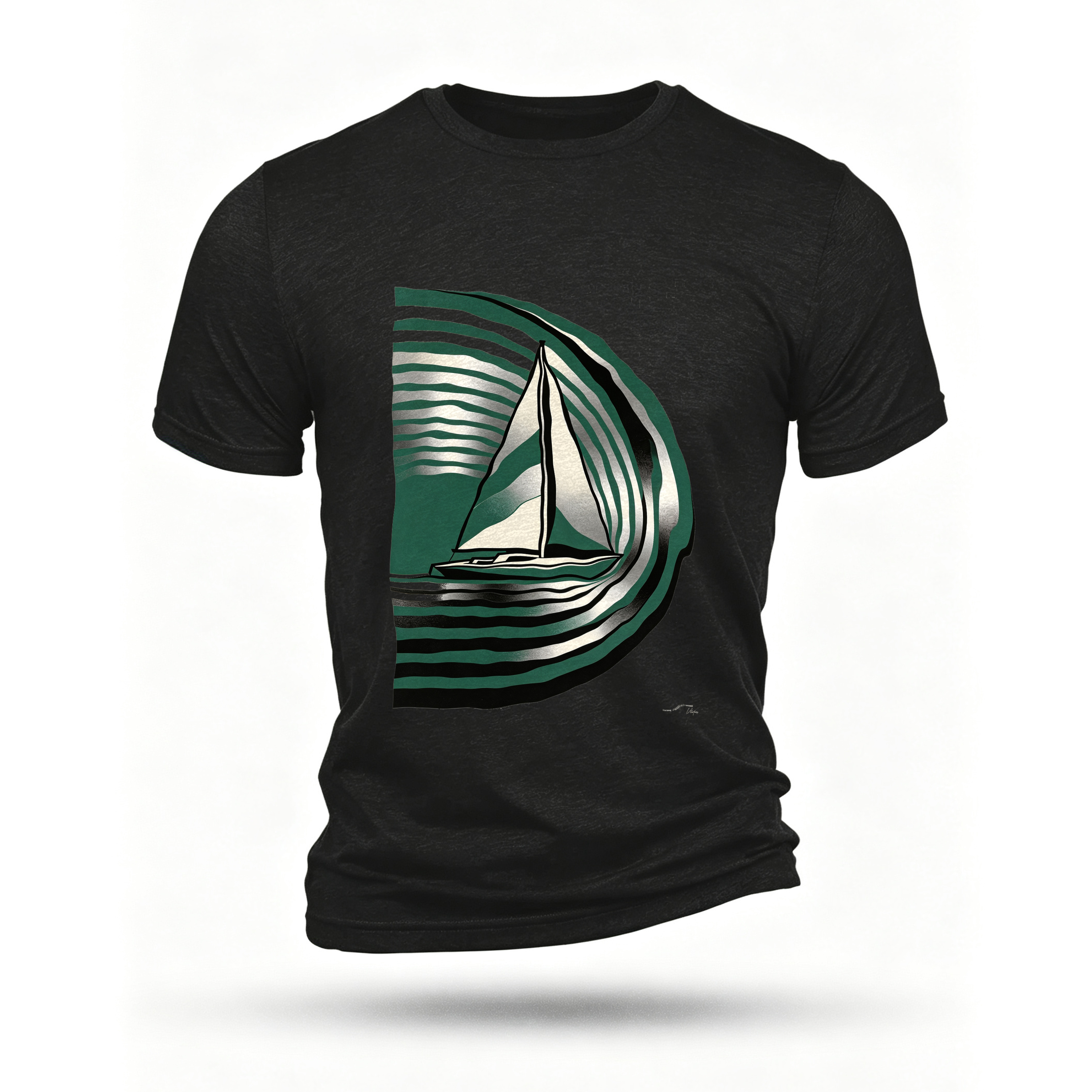 Black T-shirt, front print