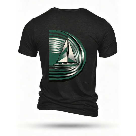 Black T-shirt, back print
