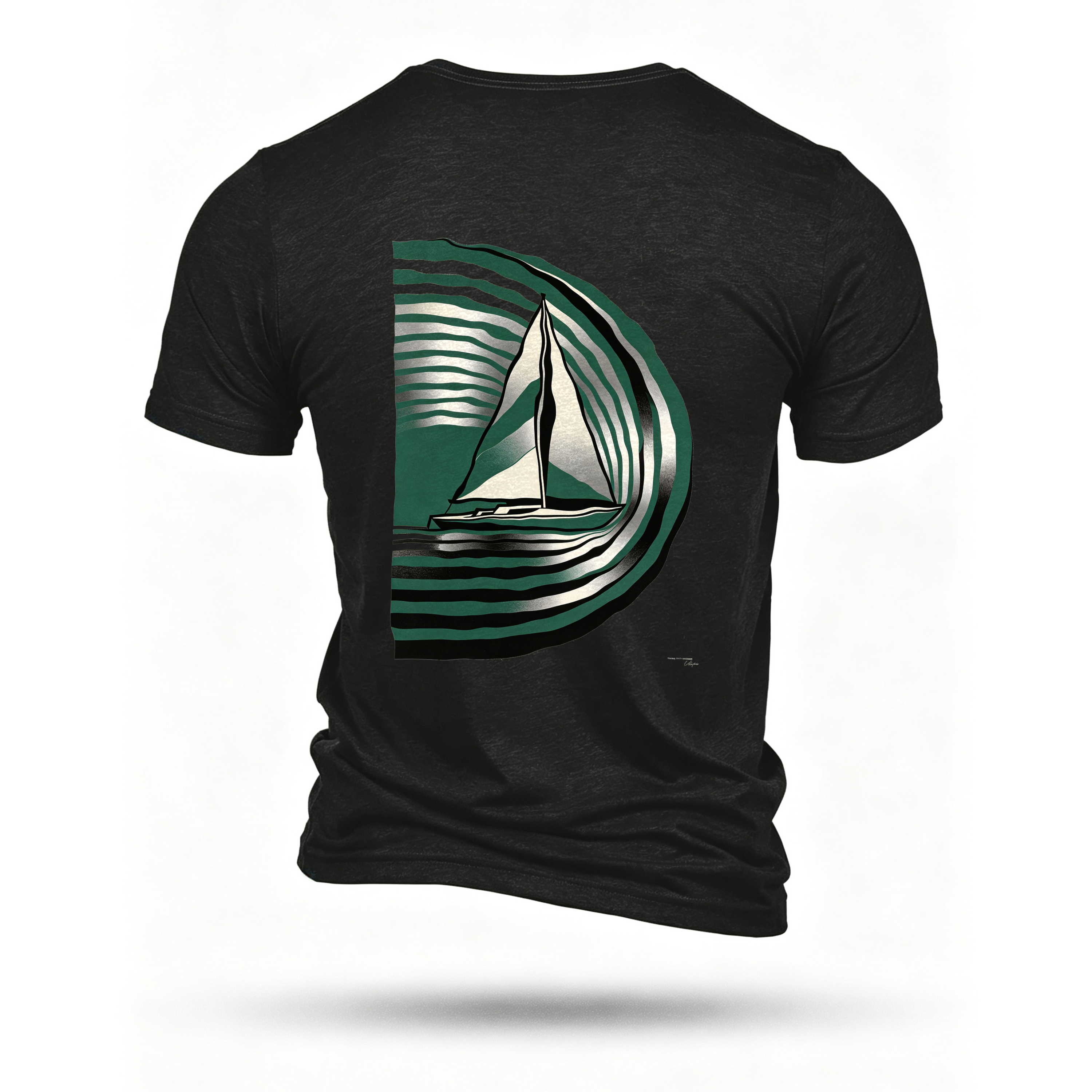 Black T-shirt, back print