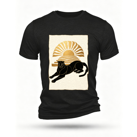 Black T-shirt, front print