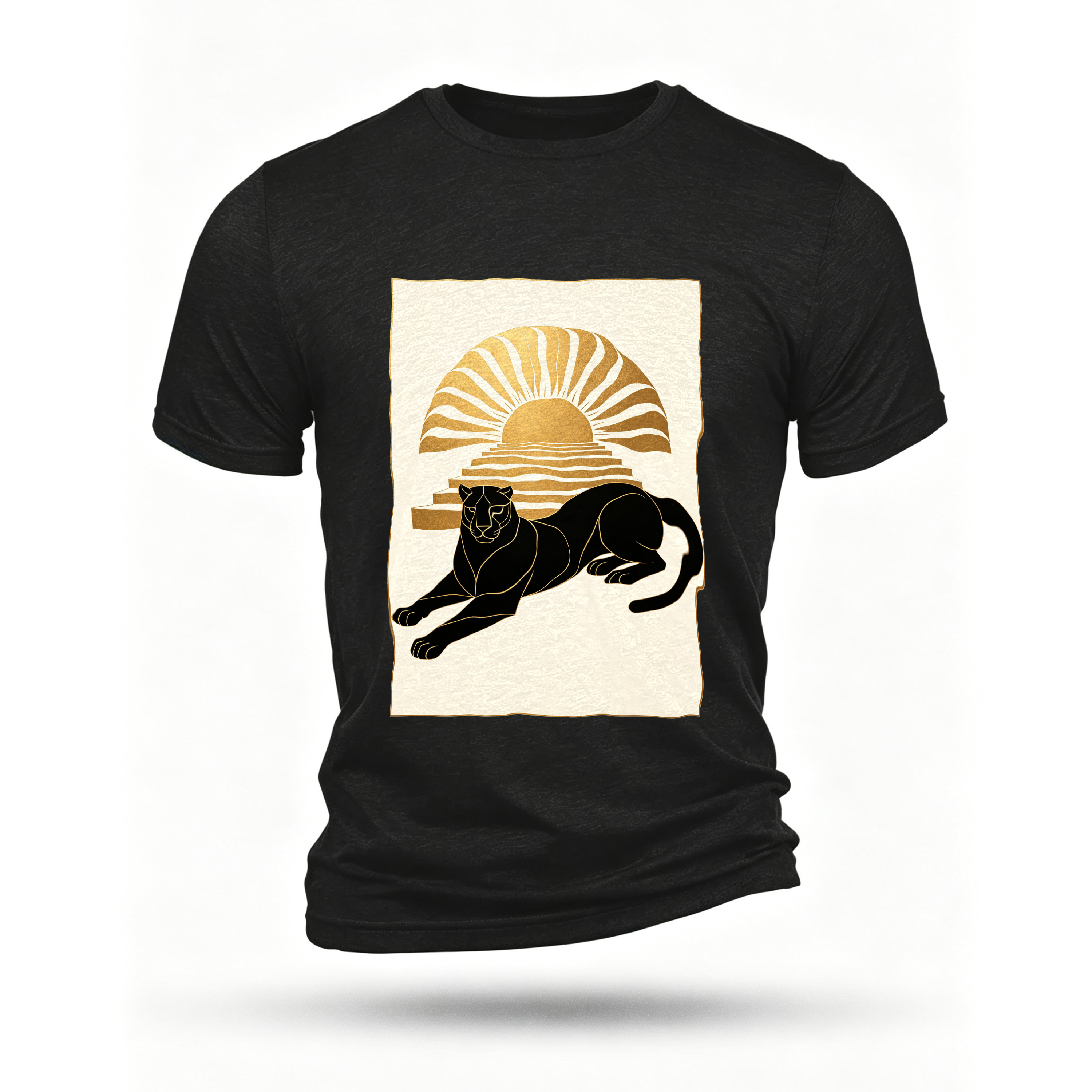 Black T-shirt, front print