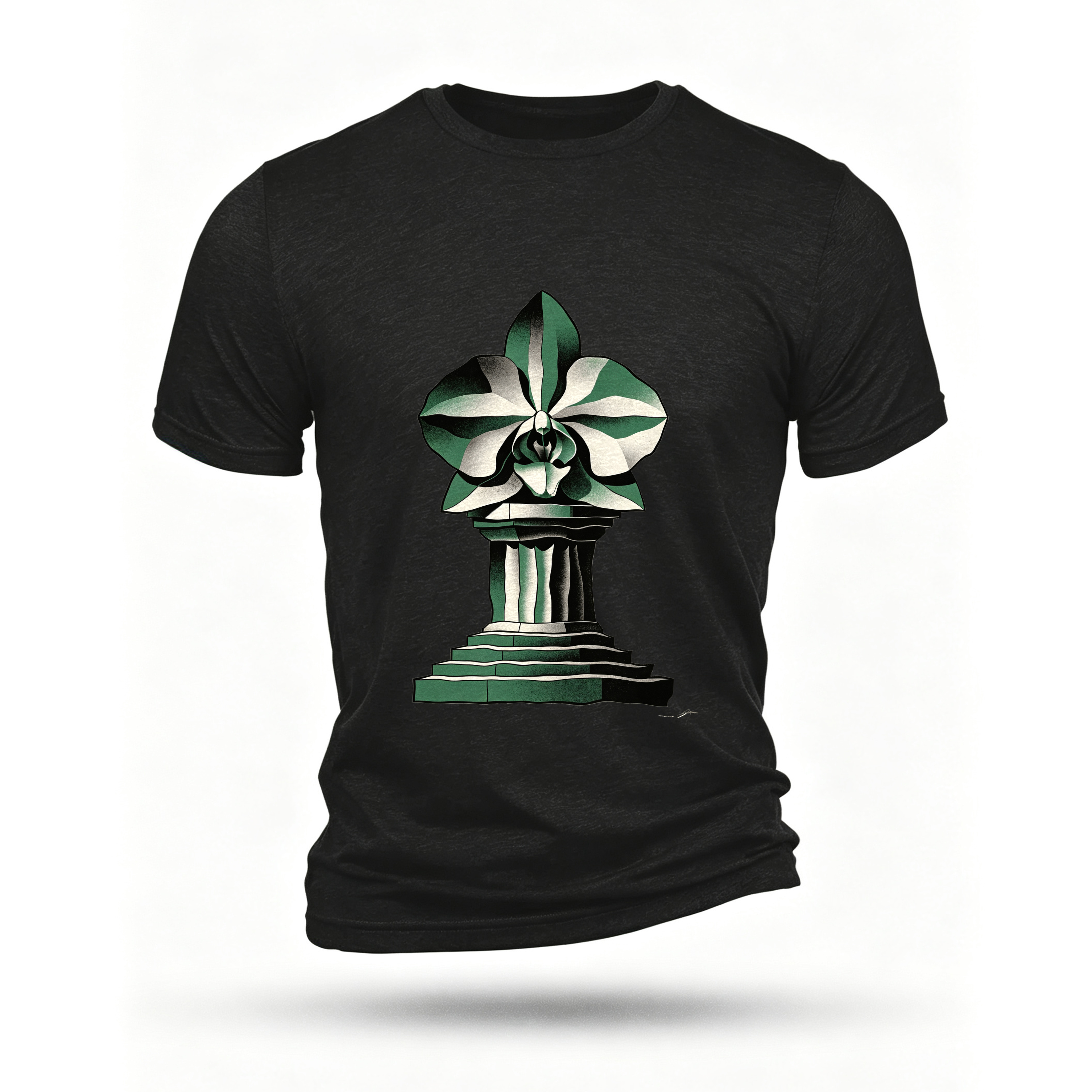 Black T-shirt, front print