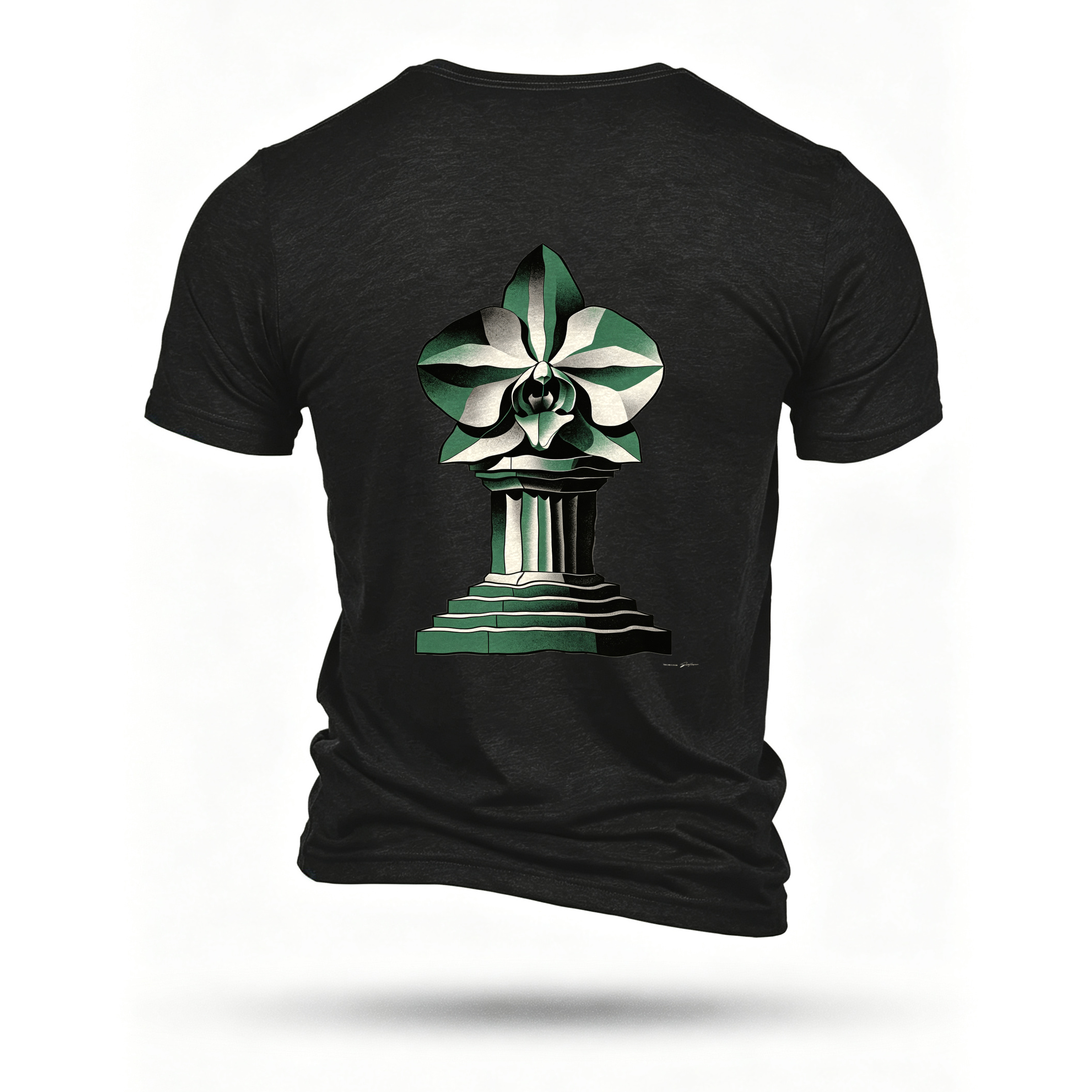 Black T-shirt, back print