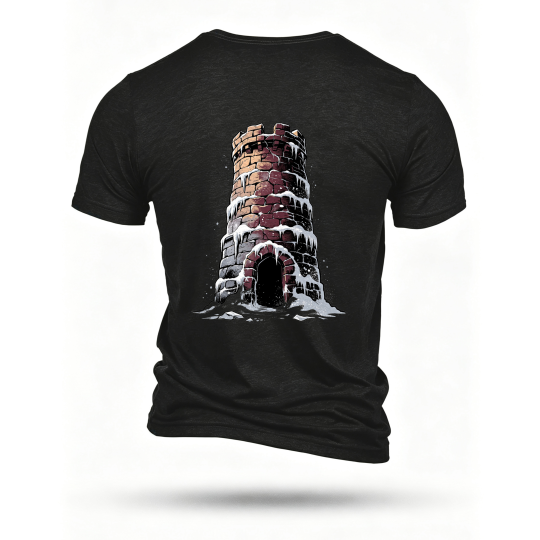 Black T-shirt, back print