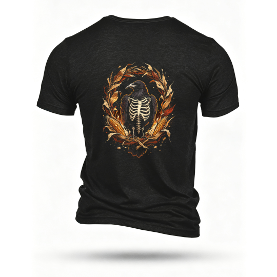 Black T-shirt, back print