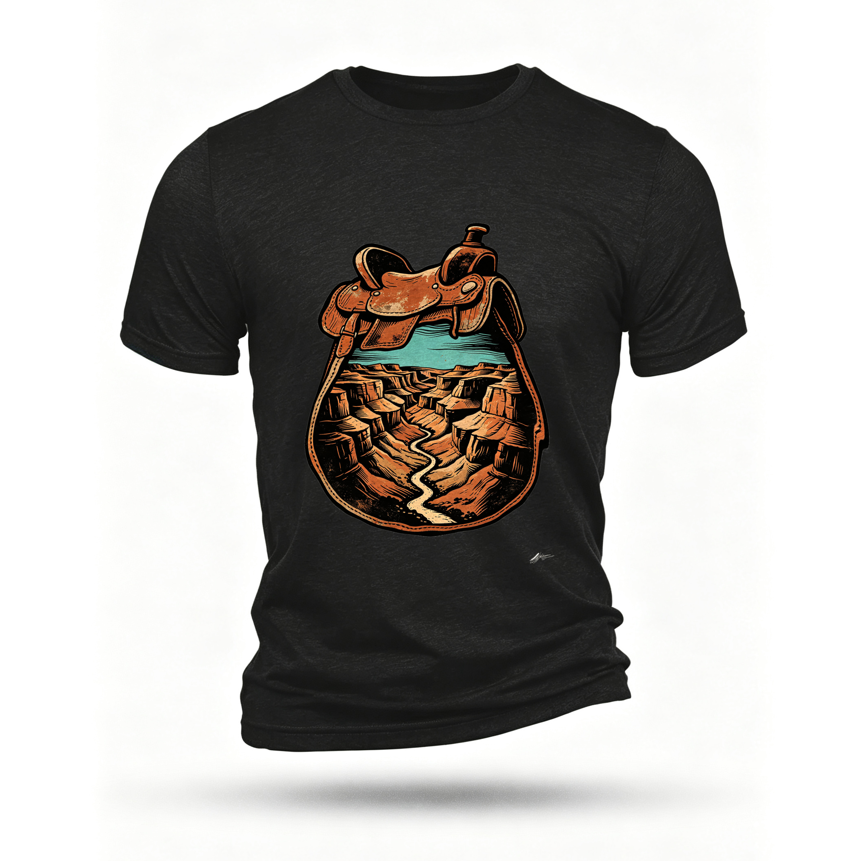 Black T-shirt, front print